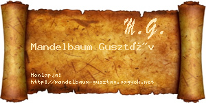 Mandelbaum Gusztáv névjegykártya