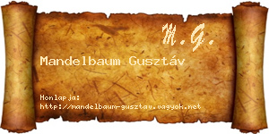 Mandelbaum Gusztáv névjegykártya
