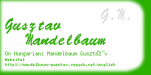 gusztav mandelbaum business card
